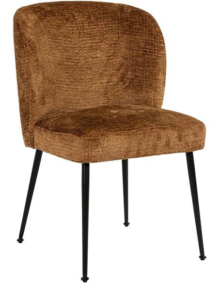 Chaise élégante cognac en métal