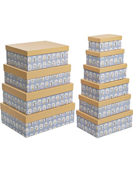 boîte de rangement enfant bleue jaune décorative design