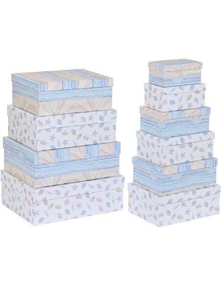 boîte de rangement enfant décor plage pastel multicolore