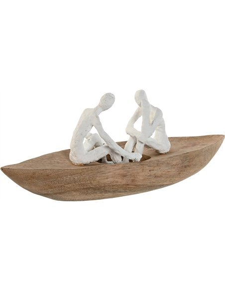 statue décorative barque blanche style méditerranéen