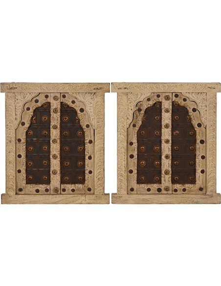 décoration murale teck fer artisanale style ancien naturel