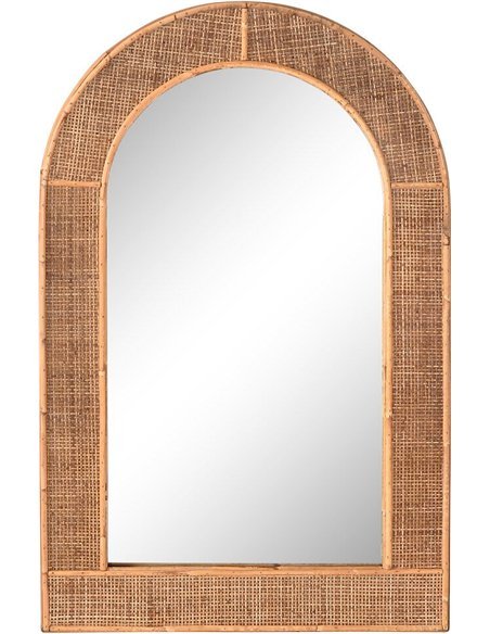 miroir décoratif en rotin naturel style scandinave