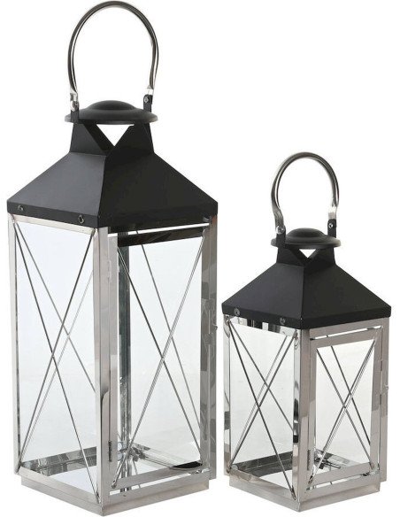 lanterne déco moderne acier verre élégance salon