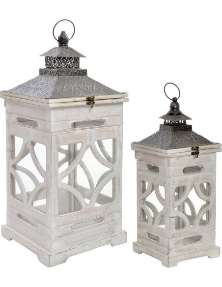 lanterne orientale décorative en bois naturel et verre élégant