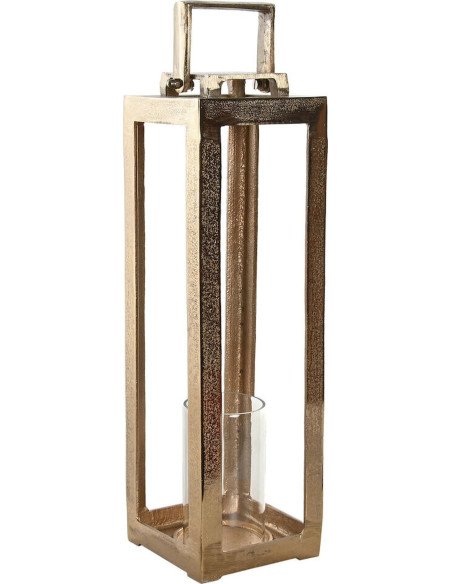 lanterne dorée design en aluminium et verre élégant