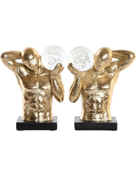 serre livre décoratif homme doré style moderne résine