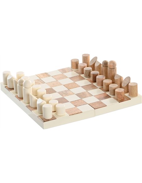 échiquier en bois naturel et résine style scandinave élégant