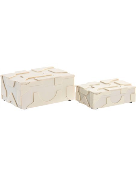 boîte à bijoux blanche en résine os style contemporain