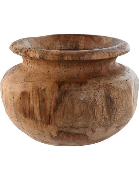 vase en teck naturel décoration artisanale élégante