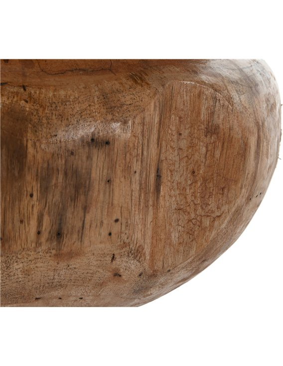 vase sculpté main en teck pour intérieur chaleureux