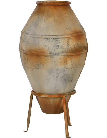 amphore métal beige vieilli décoration intérieure élégante