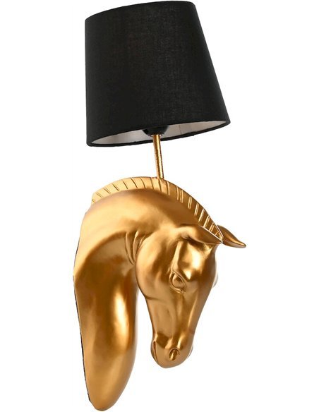 lampe murale tête de cheval dorée design intérieur