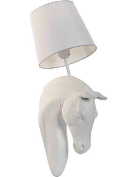 lampe murale cheval blanc style moderne en résine