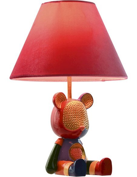 lampe de table ourson résine multicolore design pop art