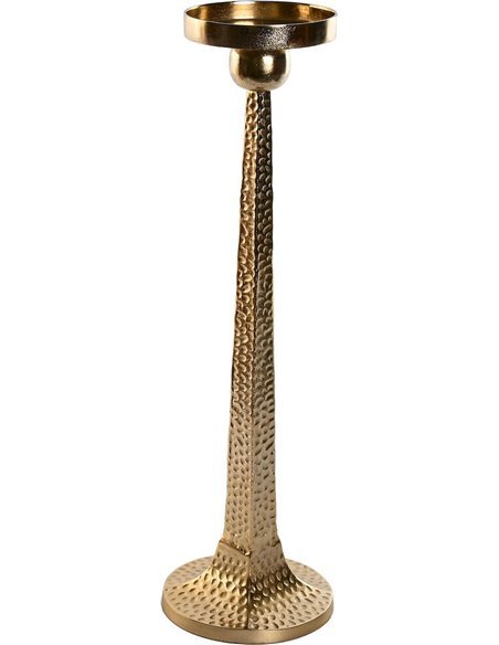 Porte-bougie doré moderne en aluminium