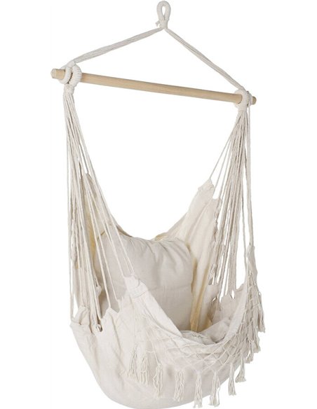 fauteuil suspendu coton naturel extérieur terrasse jardin