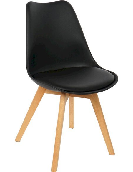 chaise scandinave noire élégante assise confortable bois clair