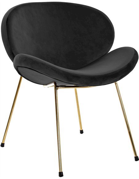 fauteuil design velours noir pieds dorés chic contemporain
