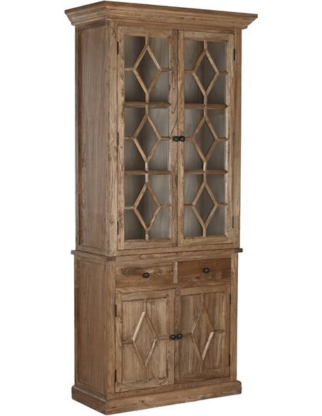 meuble vitrine shabby chic en bois recyclé orme naturel