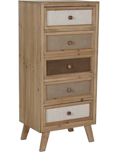 Chiffonnier style classique en épicéa et lin