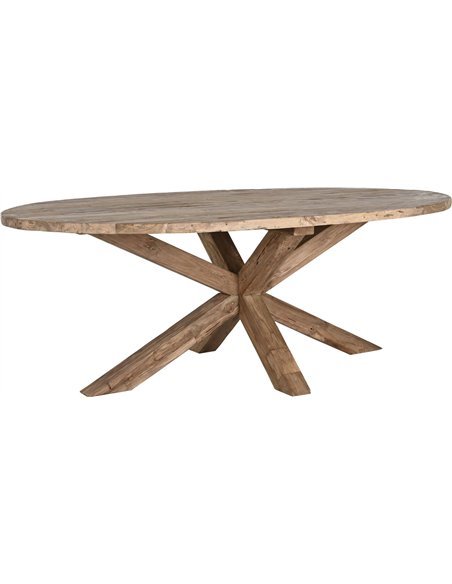 table de salle à manger ovale bois recyclé design authentique