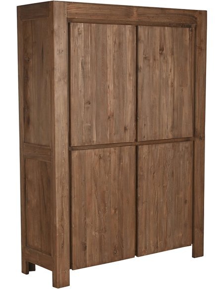 meuble rangement teck naturel portes design épuré