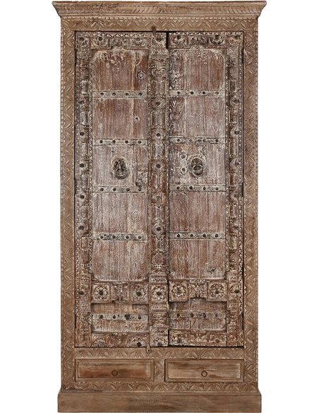 armoire teck naturel style ancien sculpté élégance intemporelle
