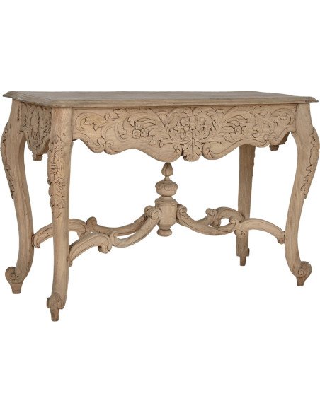 table d’entrée sculptée artisanale en manguier naturel