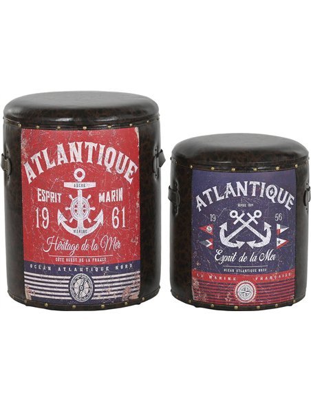 coffre vintage marin multicolore décoration salon original