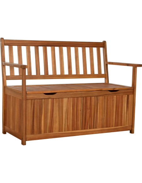 banc extérieur marron rangement intégré style naturel