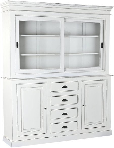 meuble vitrine élégant style romantique blanc pour salon