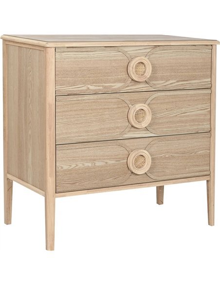 commode trois tiroirs style nordique chic bois clair