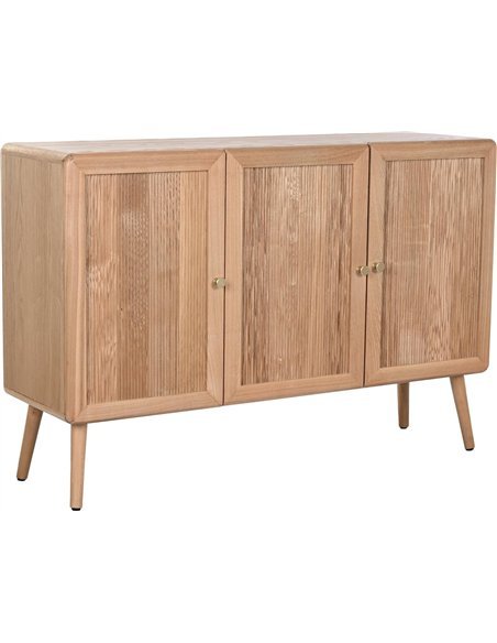 buffet design scandinave en bois clair trois portes