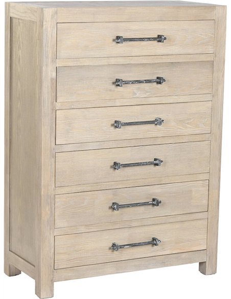 Chiffonnier romantique en hévéa naturel