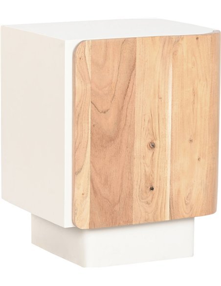 chevet bois naturel blanc style nordique