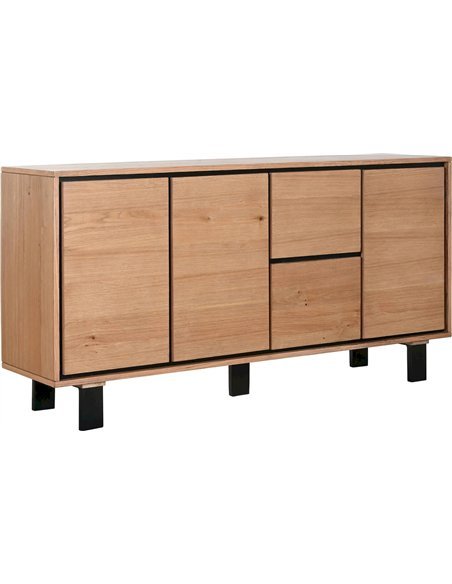 buffet contemporain en bois clair et pieds métal style scandinave