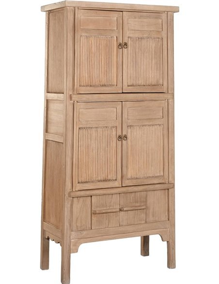 meuble de rangement en orme massif finition naturelle élégante