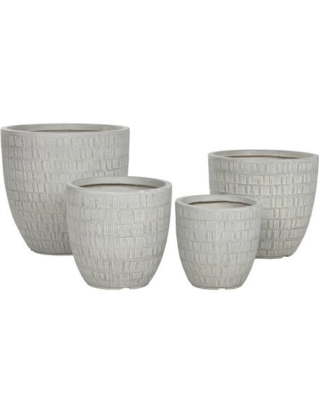 pot décoratif gris pour terrasse et jardin contemporain