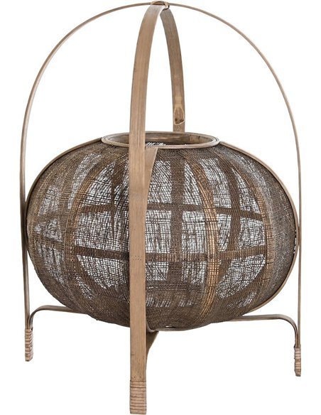 photophore bambou lin style tropical naturel marron