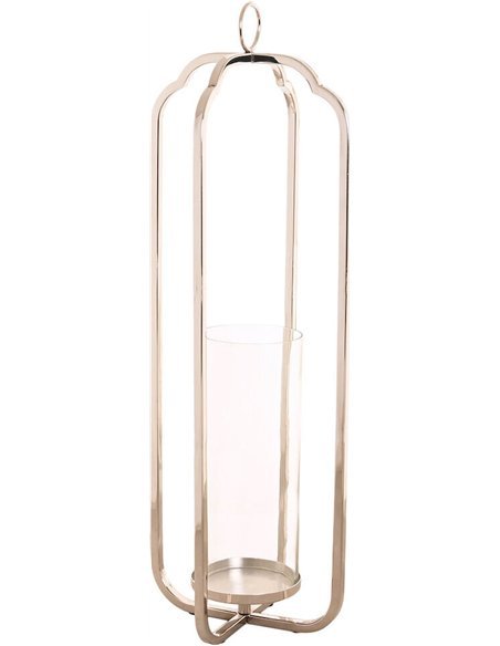 photophore en acier chromé design moderne élégant