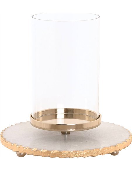 photophore design marbre blanc doré moderne élégant