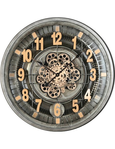 horloge murale vintage décorative style industriel fer verre
