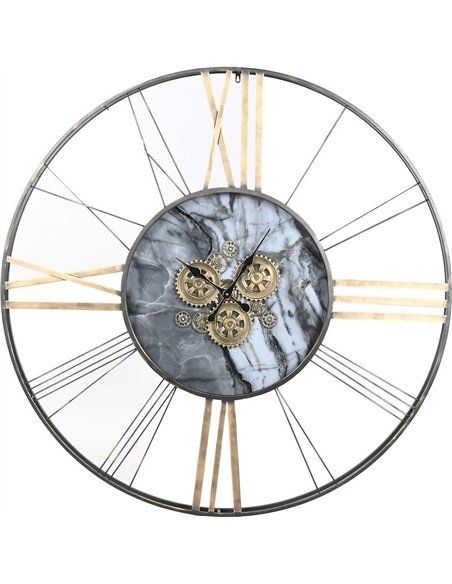 horloge murale métal doré style industriel loft décor élégant