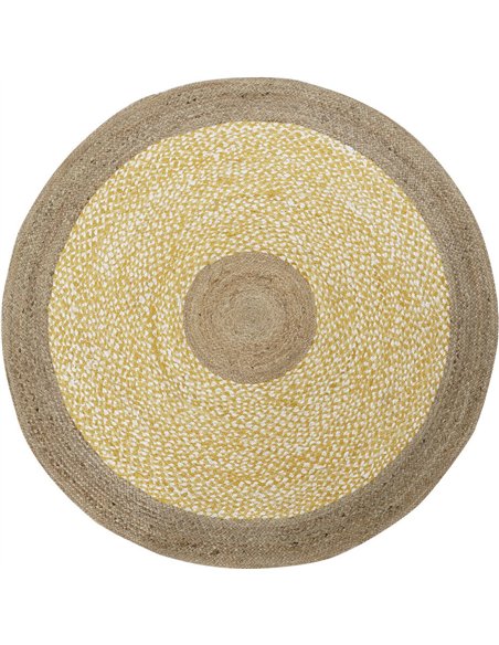 tapis rond naturel en jute et coton style scandinave