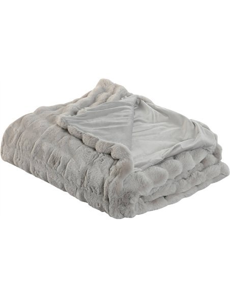 plaid doux gris clair effet fourrure pour chambre élégante