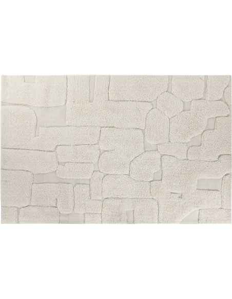 tapis moderne en laine et coton écru relief salon élégant