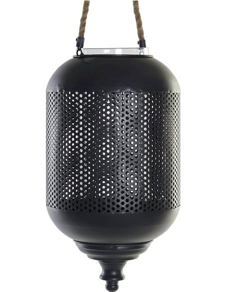 Lanterne en métal et verre style industriel noir