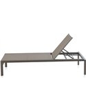 chaise longue aluminium taupe relaxation extérieure