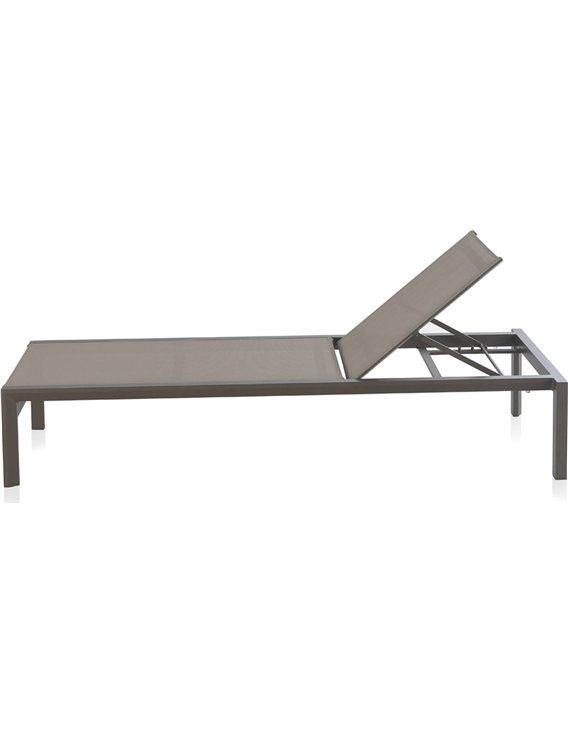 transat textilène taupe confort terrasse moderne