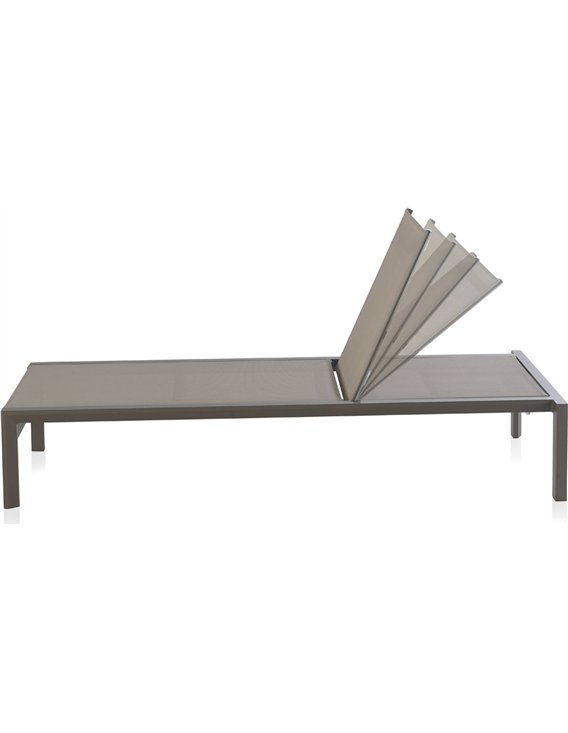 mobilier extérieur bain de soleil textilène taupe